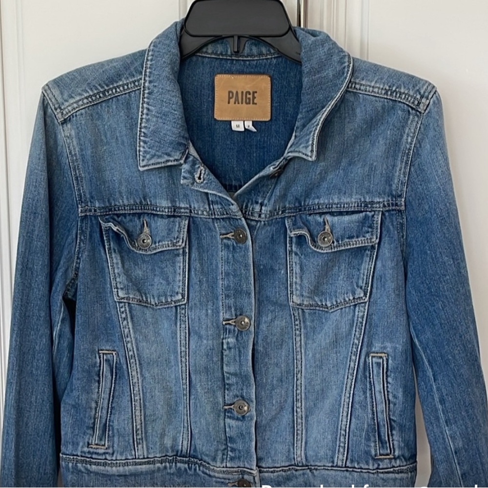 PAIGE Rowan Jean Jacket blue soft denim size Medium
